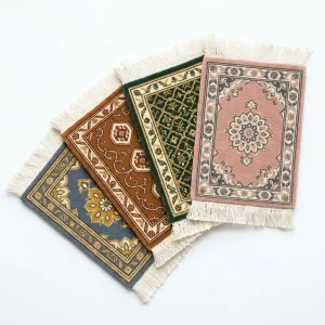 Wholesale Persian Vintage Fringed Prayer Mat Factory | Custom Rubber Anti Slip Muslim Tassel Rug - Gallery Thumb 10