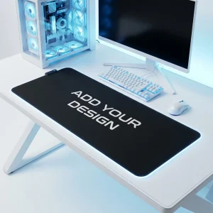 iDeskMat Custom RGB Gaming Mouse Pad – XXL Extended LED Desk Mat with Rainbow Edge Lighting, Waterproof & Non-Slip Base - Gallery Thumb 8