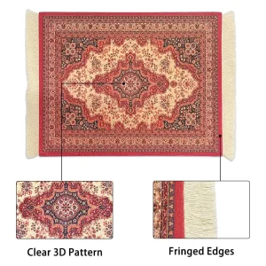 Wholesale Persian Vintage Fringed Prayer Mat Factory | Custom Rubber Anti Slip Muslim Tassel Rug - Gallery Thumb 5