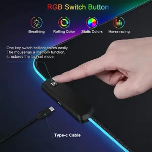 iDeskMat Custom RGB Gaming Mouse Pad – XXL Extended LED Desk Mat with Rainbow Edge Lighting, Waterproof & Non-Slip Base - Gallery Thumb 5