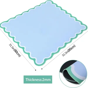iDeskMat Scalloped Edge Mahjong Mat | Custom Natural Rubber Base | Anti-Slip Noise Reduction | 31.5″ x 31.5″ | Wholesale OEM ODM Factory - Gallery Thumb 2