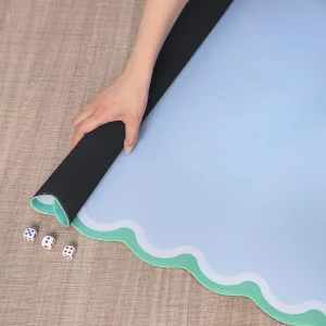 iDeskMat Scalloped Edge Mahjong Mat | Custom Natural Rubber Base | Anti-Slip Noise Reduction | 31.5″ x 31.5″ | Wholesale OEM ODM Factory - Gallery Thumb 4