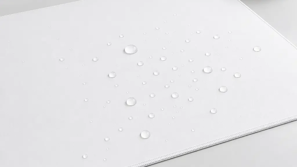 Wholesale premium white waterproof desk mat with precision stitched edges, spill-resistant surface for office and gaming setup, factory direct custom mouse pad.